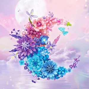 Moon Flower Building Blocks New Home Decor DIY Assembled Flower Bouquet Assembly Toy